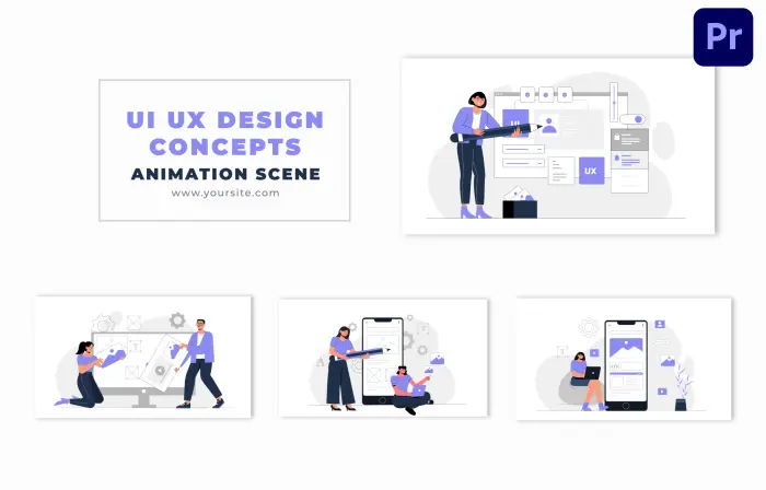 Creative UI UX Design Flat Vector Design Animation Scene
